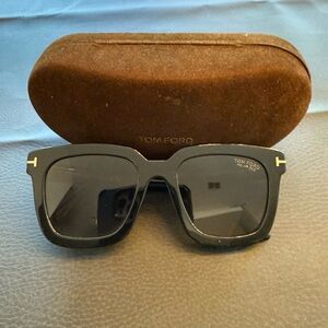 Tom Ford Black Sunglasses with Gold Accents